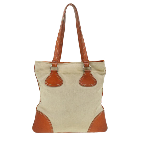 PRADA Tote Bag Canvas Orange Auth ti937 - Picture 2 of 16